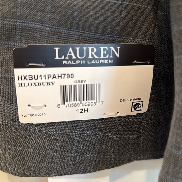 NWT Ralph Lauren Boys Charcoal Plaid Blazer - Size 12 - Picture 2 of 5